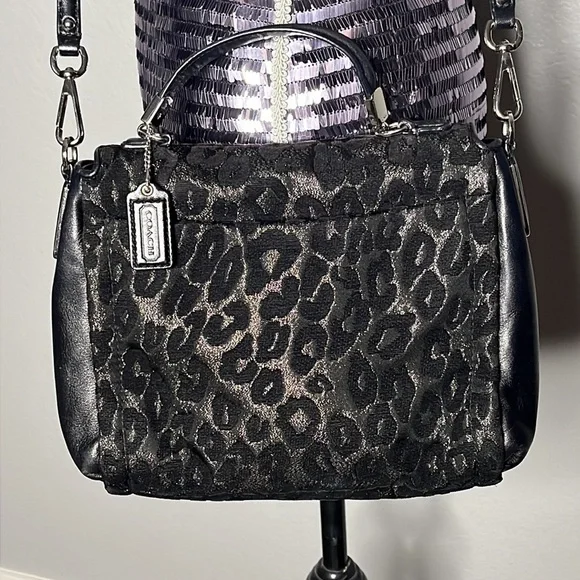 Coach Black Leopard Crossbody Purse - Picture 4 of 9